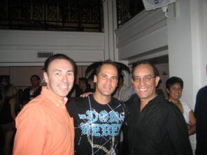 With Giants star Omar Vizquel visiting with Carlos Navarro